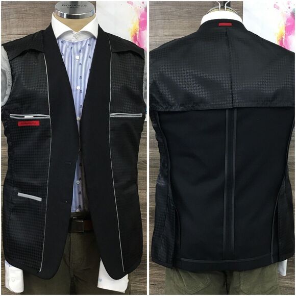 JOHN VARVATOS Mens Blazer Sport Coat Casual Jacket Size 40R Black Wool Suit - Picture 12 of 12